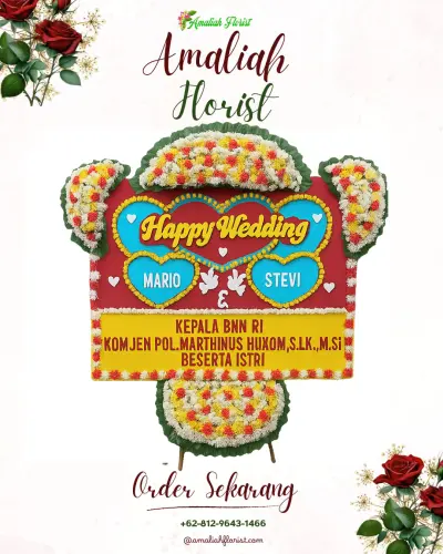 Karangan Papan Bunga Pernikahan di Bojonglongok